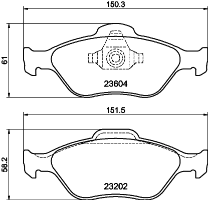 Sapatas do freio dianteiras de disco para Ford Fiesta Mk4 JAS, JBS