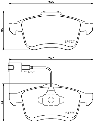 50290466 Fiat/Alfa/Lancia Sapatas do freio dianteiras de disco