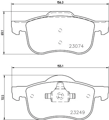 Sapatas do freio dianteiras de disco Volvo S60 I RS, RH
