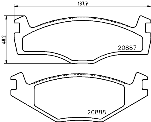 Sapatas do freio dianteiras de disco para Volkswagen Golf I 155