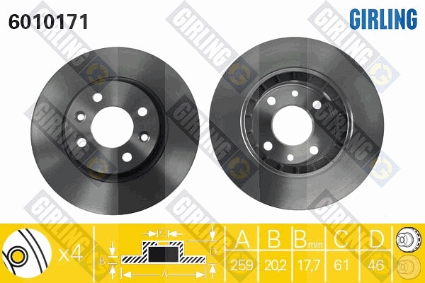 Disco do freio dianteiro para Renault 18 135