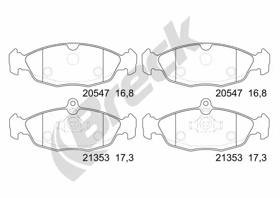  Sapatas do freio dianteiras de disco Chevrolet Lacetti sedan (J200) (2003 - 2013) 