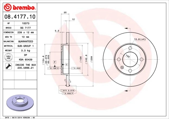  Disco do freio dianteiro Volkswagen Caddy I pick-up (14) (1979 - 1996) I