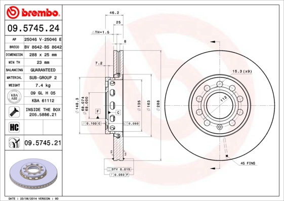 Disco do freio dianteiro para Audi 100 C4 4A2