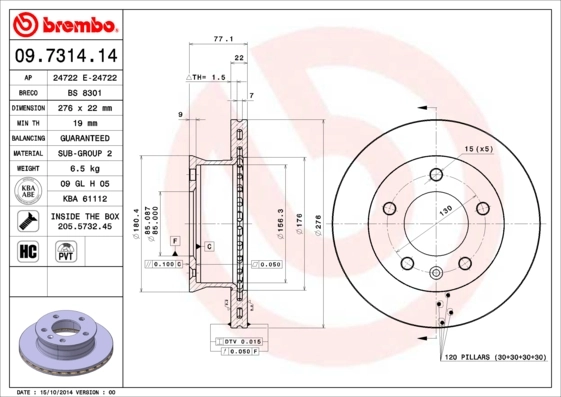 Disco do freio dianteiro Volkswagen LT 28-35 II 2DB, 2DE, 2DK