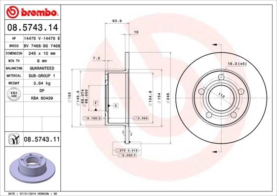 Compre 1618874680 Peugeot/Citroen Disco do freio traseiro