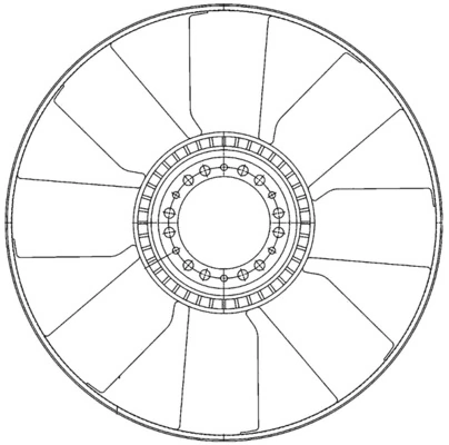 Ventilador (roda de aletas) do radiador de esfriamento 504029737 Iveco