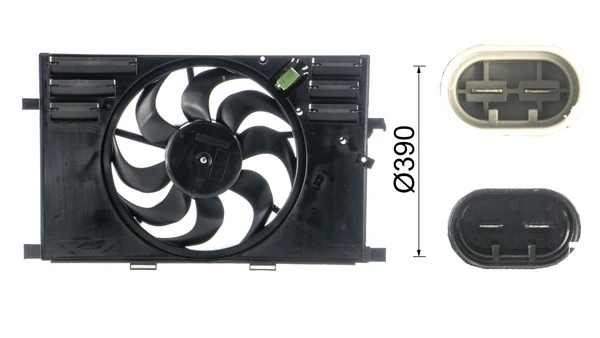 Difusor do radiador de esfriamento, montado com motor e roda de aletas CFF557000P Mahle Original
