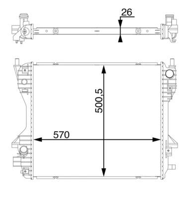 Radiador de esfriamento de motor 4R838005BB Jaguar