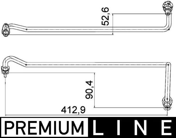 AHX4000P Mahle Original Tubo do radiador de óleo da Caixa Automática de Mudança, inferior