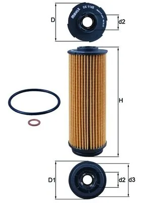 OX1146D Mahle Original Filtro de óleo