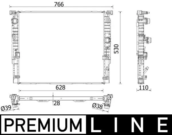  Radiador de esfriamento de motor BMW 5 carrinha (G31) (2017 - 2026) 