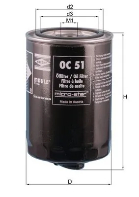 OC51OF Mahle Original Filtro de óleo