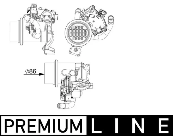 CE18000P Mahle Original Radiador do sistema EGR de recirculação dos gases de escape