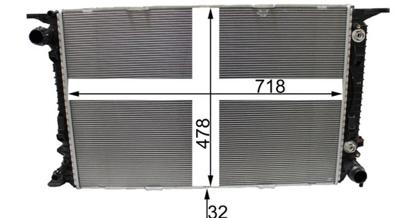 Radiador de esfriamento de motor 95B121251 VAG