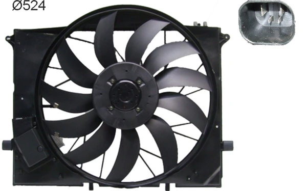 Difusor do radiador de esfriamento, montado com motor e roda de aletas Mahle Original CFF172000S