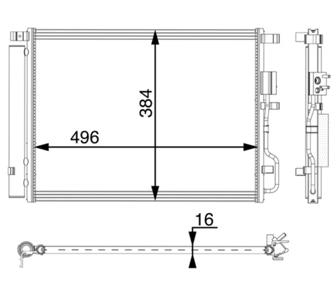 Radiador de aparelho de ar condicionado para Hyundai Tucson TL