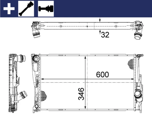 Radiador de esfriamento de motor Mahle Original CR1083000S preço, a partir de 91,62 USD