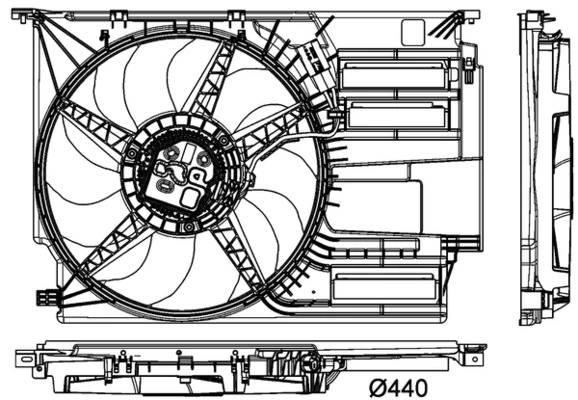 CFF405000P Mahle Original Difusor do radiador de esfriamento, montado com motor e roda de aletas