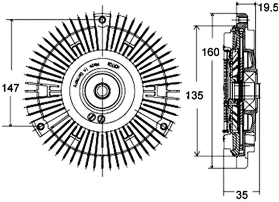 Acoplamento viscoso de ventilador de esfriamento Mercedes Sprinter III 3-t 907, 910