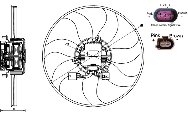 Compre CFF170000S Mahle Original Ventilador elétrico de esfriamento montado (motor + roda de aletas) esquerdo