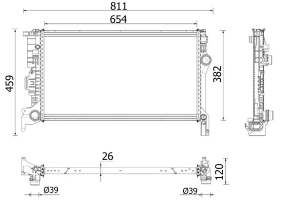 Radiador de esfriamento de motor para Volvo XC90 256