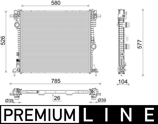 Radiador de esfriamento de motor para Alfa Romeo Giulia  952