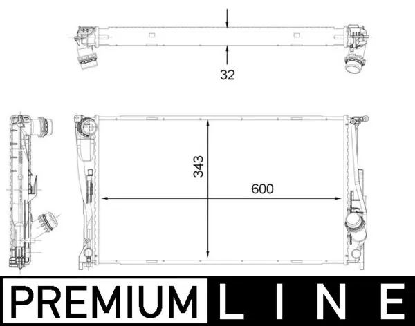 CR1923000P Mahle Original Radiador de esfriamento de motor
