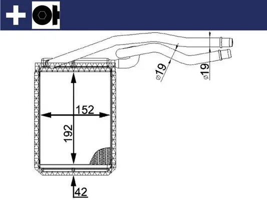 AH22000S Mahle Original Radiador de forno (de aquecedor)
