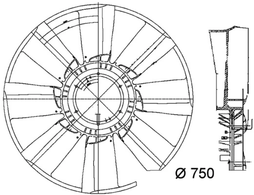 A0032054506 Mercedes Ventilador (roda de aletas) do radiador de esfriamento
