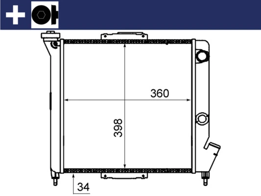 CR832000S Mahle Original Radiador de esfriamento de motor