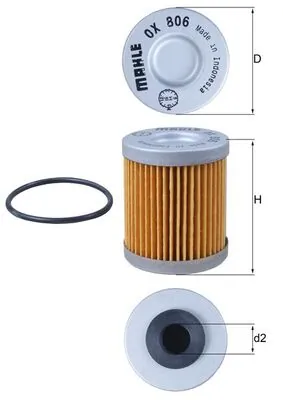OX806D Mahle Original Filtro de óleo