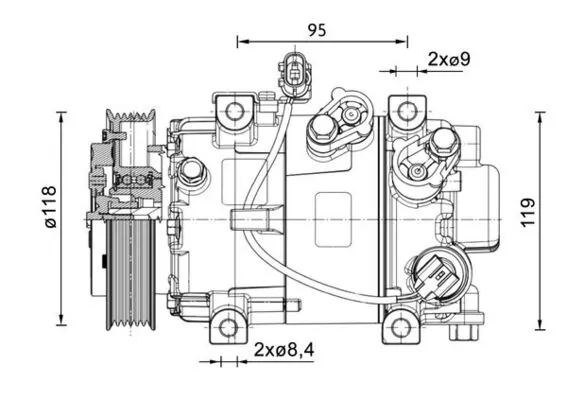 Compressor de aparelho de ar condicionado para Hyundai I20 ACTIVE IB, GB