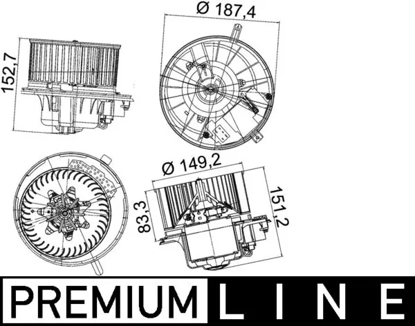 AB149000P Mahle Original Motor de ventilador de forno (de aquecedor de salão)