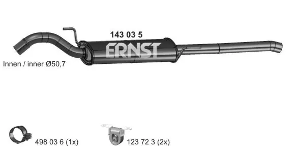  Silenciador, parte traseira Volkswagen Passat B3, B4 carrinha (3A5, 351, 315) (1988 - 1997) B3, B4