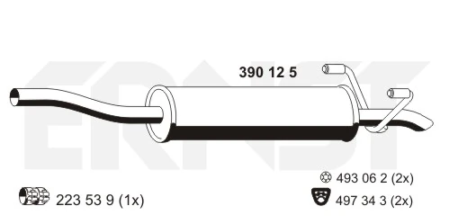 Silenciador, parte traseira para Mercedes Sprinter II 3,5-t 906