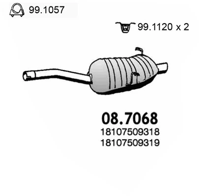 Silenciador, parte traseira para BMW 3 E46