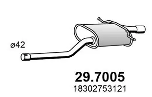 Silenciador, parte traseira para Mini Cooper R56