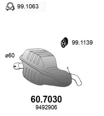 Silenciador, parte traseira Volvo S60 I RS, RH ao melhor preço