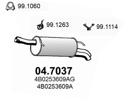 Silenciador, parte traseira Audi A6 C6 4F2
