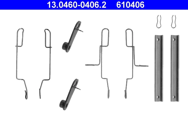 Kit de molas de fixação de sapatas de disco dianteiras Peugeot 306 hatchback (7A) (1993 - 2001) 