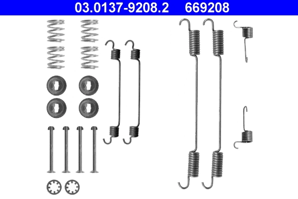 Kit de montagem das sapatas traseiras de tambor Peugeot Expert  224