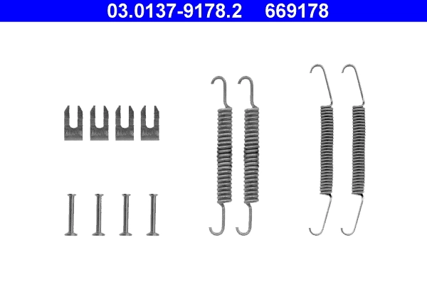 Kit de montagem das sapatas traseiras de tambor Fiat Panda I 141A