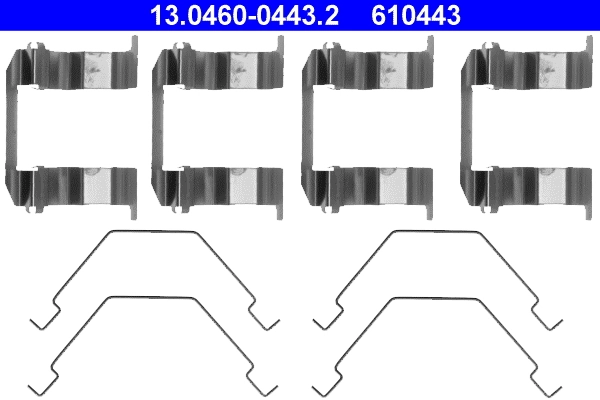  Kit de molas de fixação de sapatas de disco dianteiras Citroen C4 GRAND PICASSO I monovolume (UA) (2006 - 2013) GRAND PICASSO I