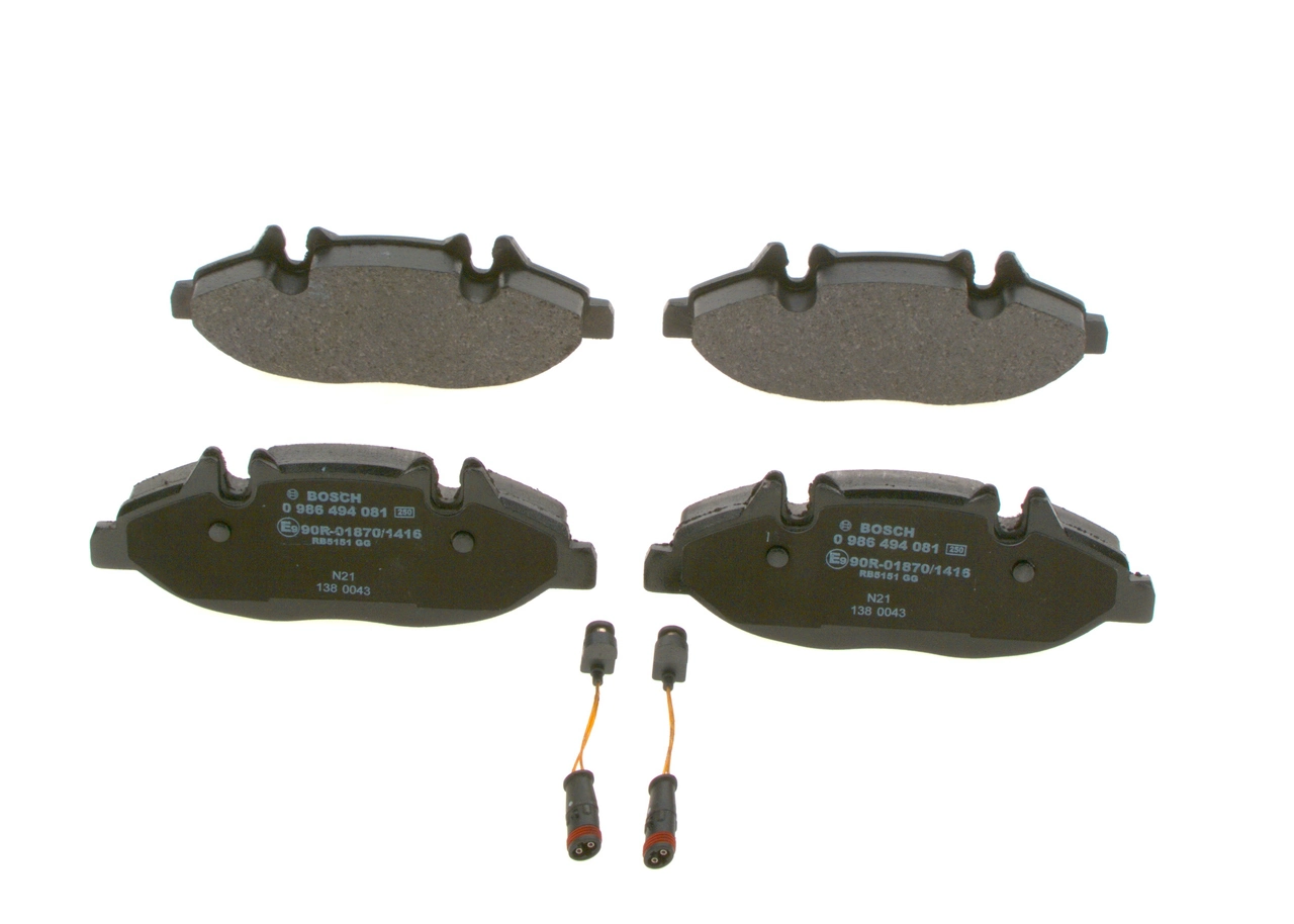 0986494081 Bosch Sapatas do freio dianteiras de disco