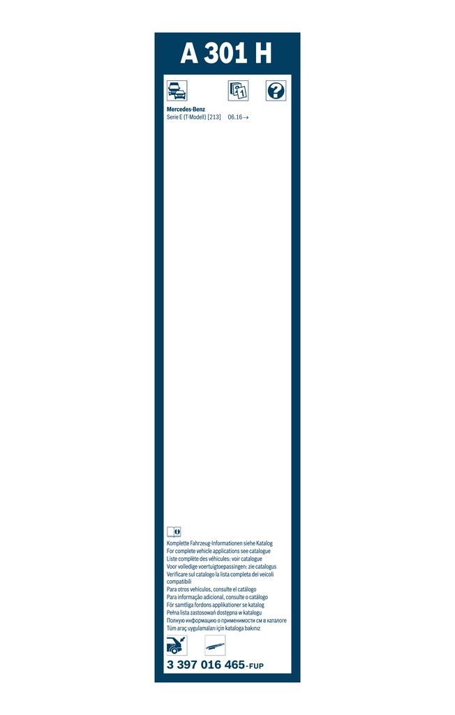  Limpa-pára-brisas de vidro traseiro Mercedes E sedan (W213) (2016 - 2023) 