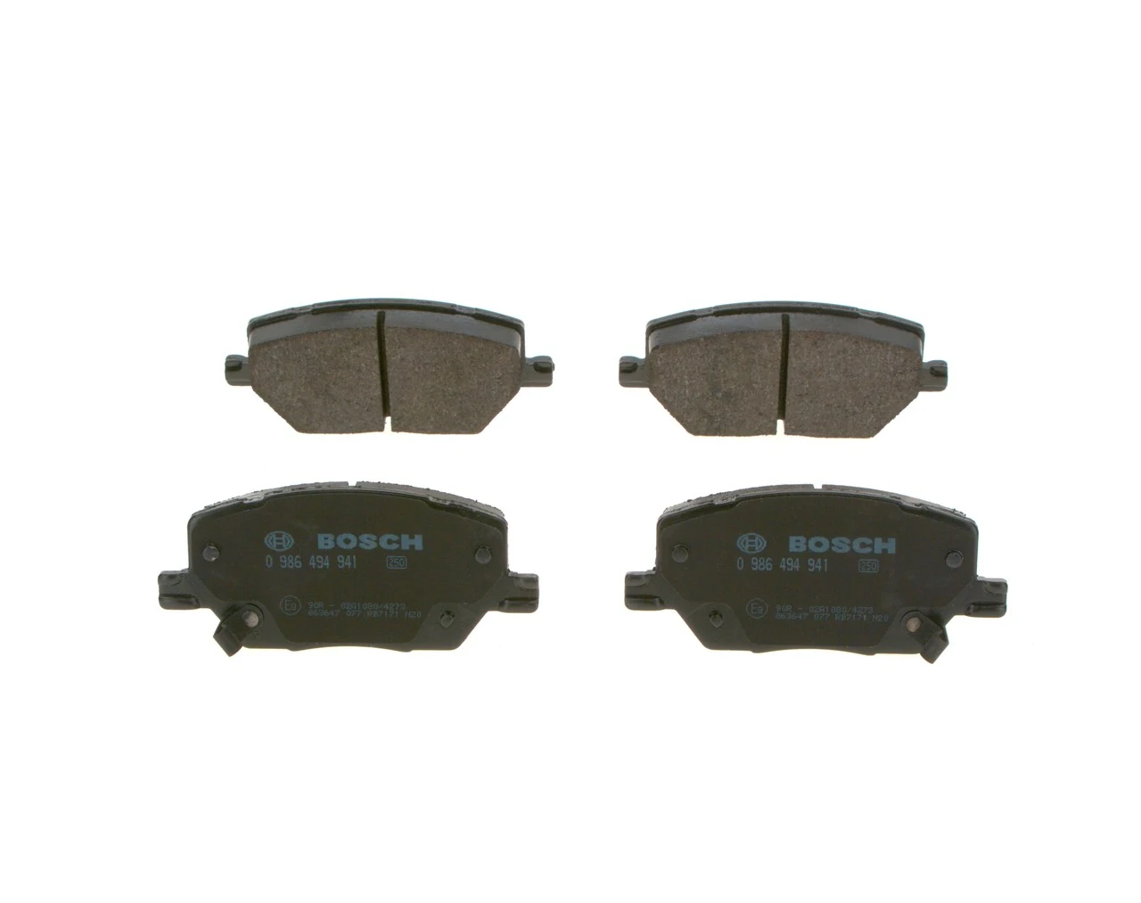 Sapatas do freio dianteiras de disco 0986494941 Bosch