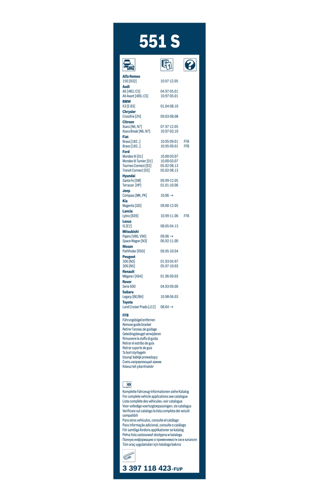 Limpa-pára-brisas do pára-brisas, kit de 2 un. Honda Accord 5 CC7