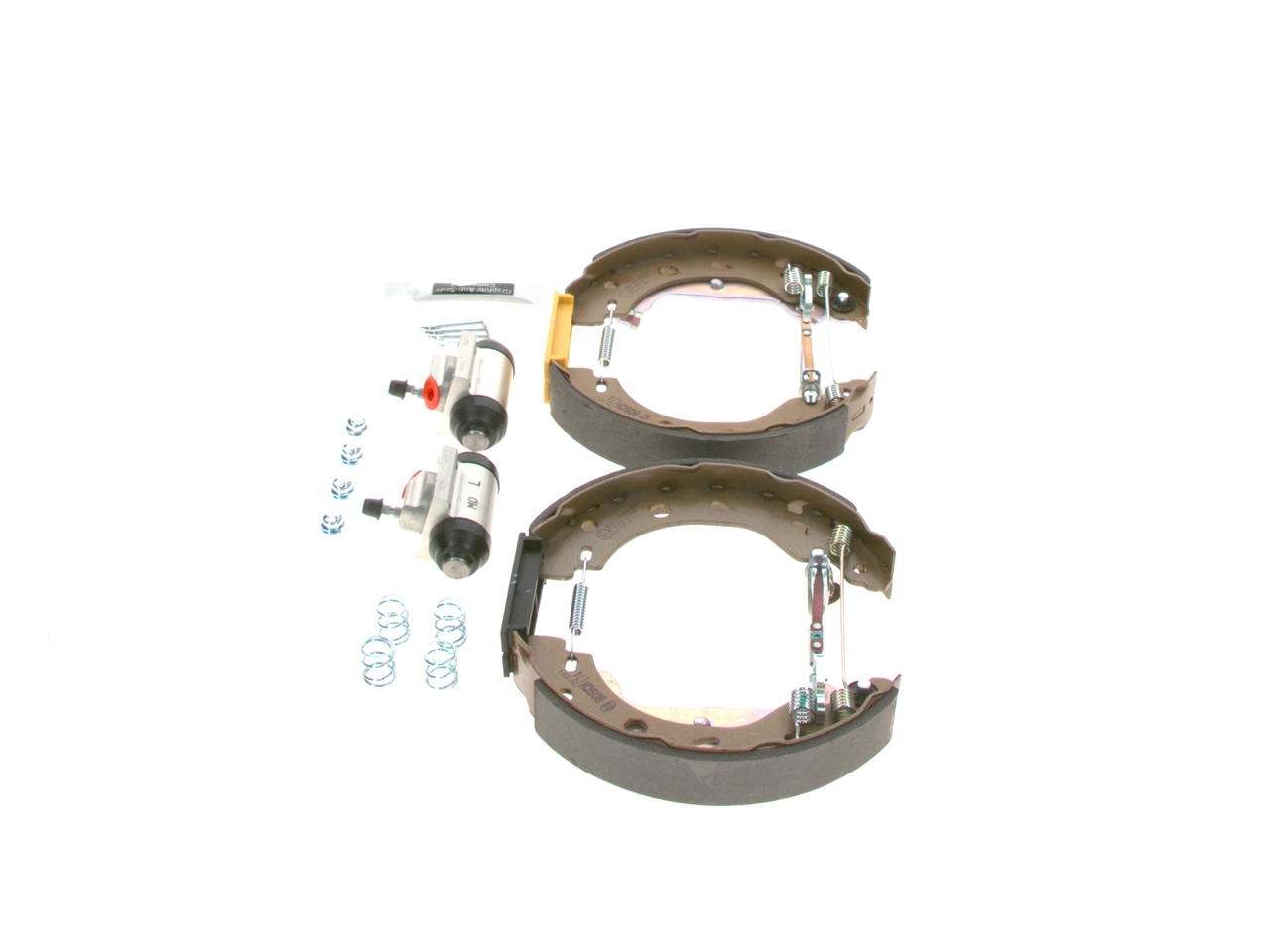 Sapatas do freio traseiras de tambor, montadas com cilindros, kit 554974 VALEO