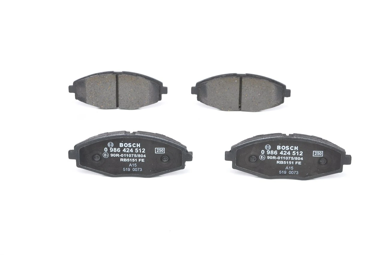 Sapatas do freio dianteiras de disco 0986424512 Bosch